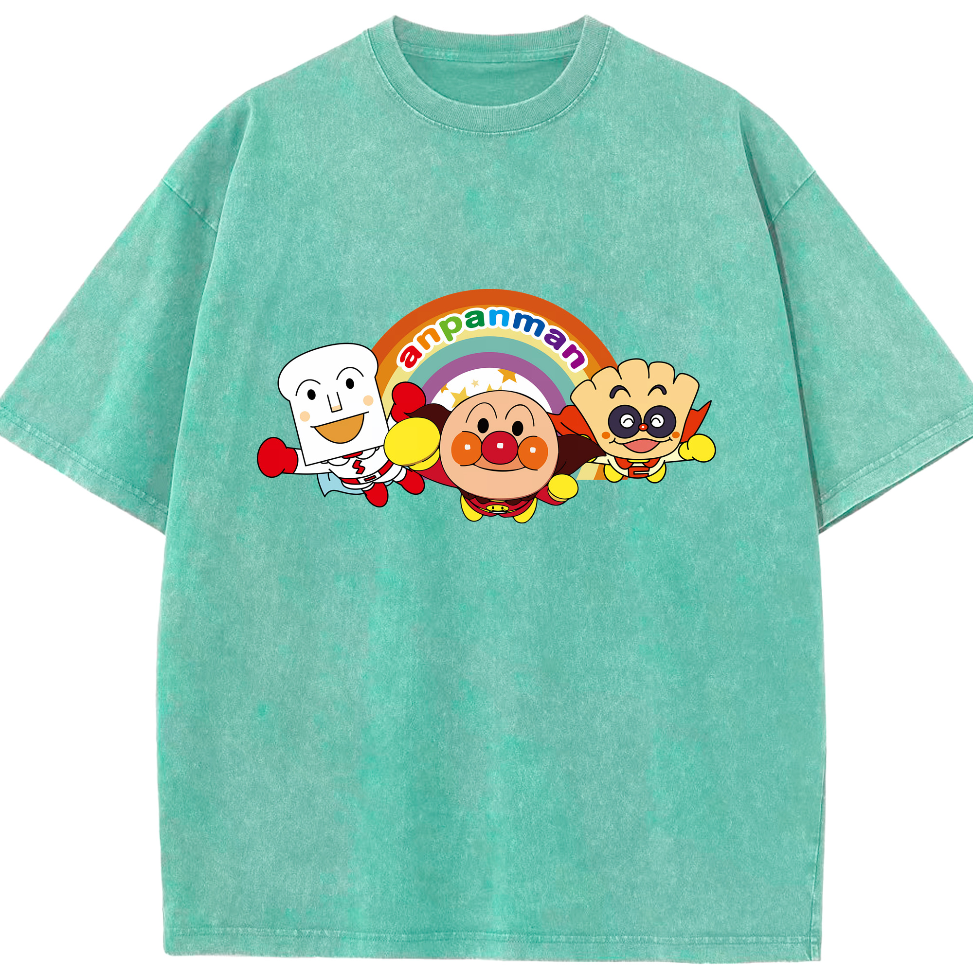 （画像用） アンパンマン Anpanman 綿100% ヴィンテージ風 半袖Tシャツ（フロントプリント）